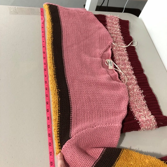 Umgee Womens Pullover Sweater Size Medium Multicolored Stripe Textured Slouchy - Picture 6 of 9